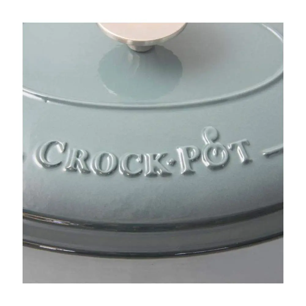 Crock-Pot Artisan 7-Quart Oval Enameled Cast Iron Dutch Oven – Slate Gray, Heavy-Duty Cookware for Slow Cooking, Roasting, Baking with Lid - view 3
