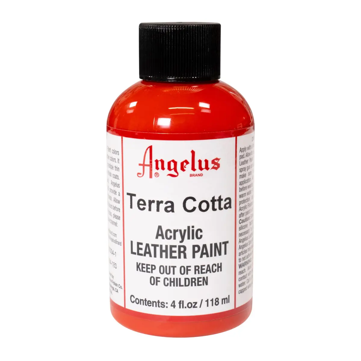 Angelus Acrylic Leather Paint Terra Cotta Red 4 Fl Oz (118ml) | Non-Toxic Water-Based Formula - main product image