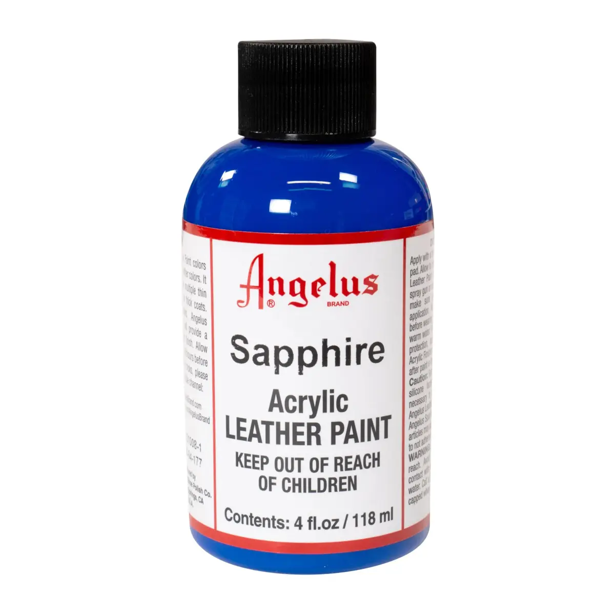 Angelus Acrylic Leather Paint Sapphire 4 Fl Oz (118 ml) | Non-Toxic, Water-Based Formula for Customizing Shoes & Apparel - main product image