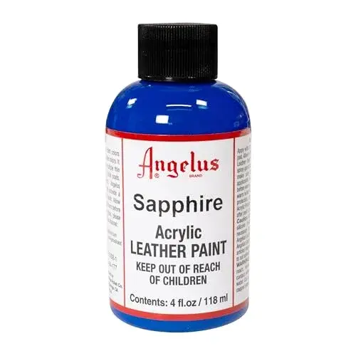Angelus Acrylic Leather Paint Sapphire 4 Fl Oz (118 ml) | Non-Toxic, Water-Based Formula for Customizing Shoes & Apparel - view 2