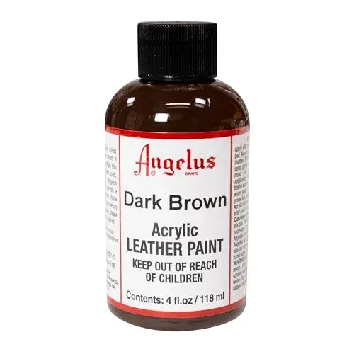 Angelus Acrylic Leather Paint Dark Brown | Flexible Recoloring Balm for Shoes, Furniture, Car Seats & More | 120ml (4 fl oz) - view 2