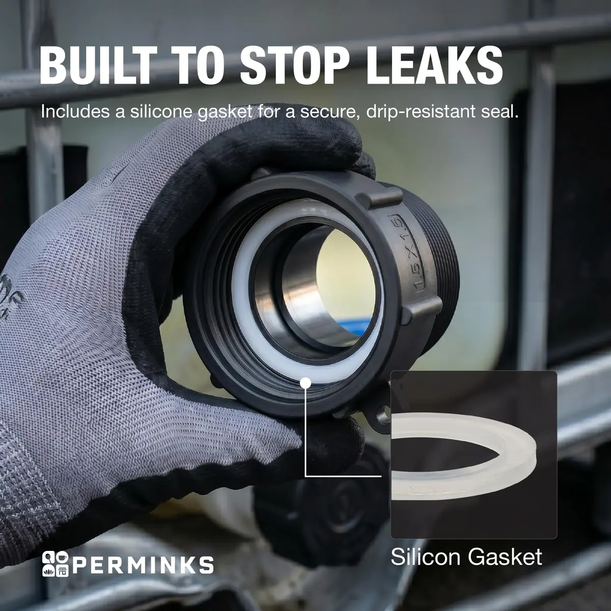 PERMINKS S60x6 IBC Tote Adapter with 2" NPT Fitting | Converts 275-330 Gal Tanks to Standard Plumbing - view 4