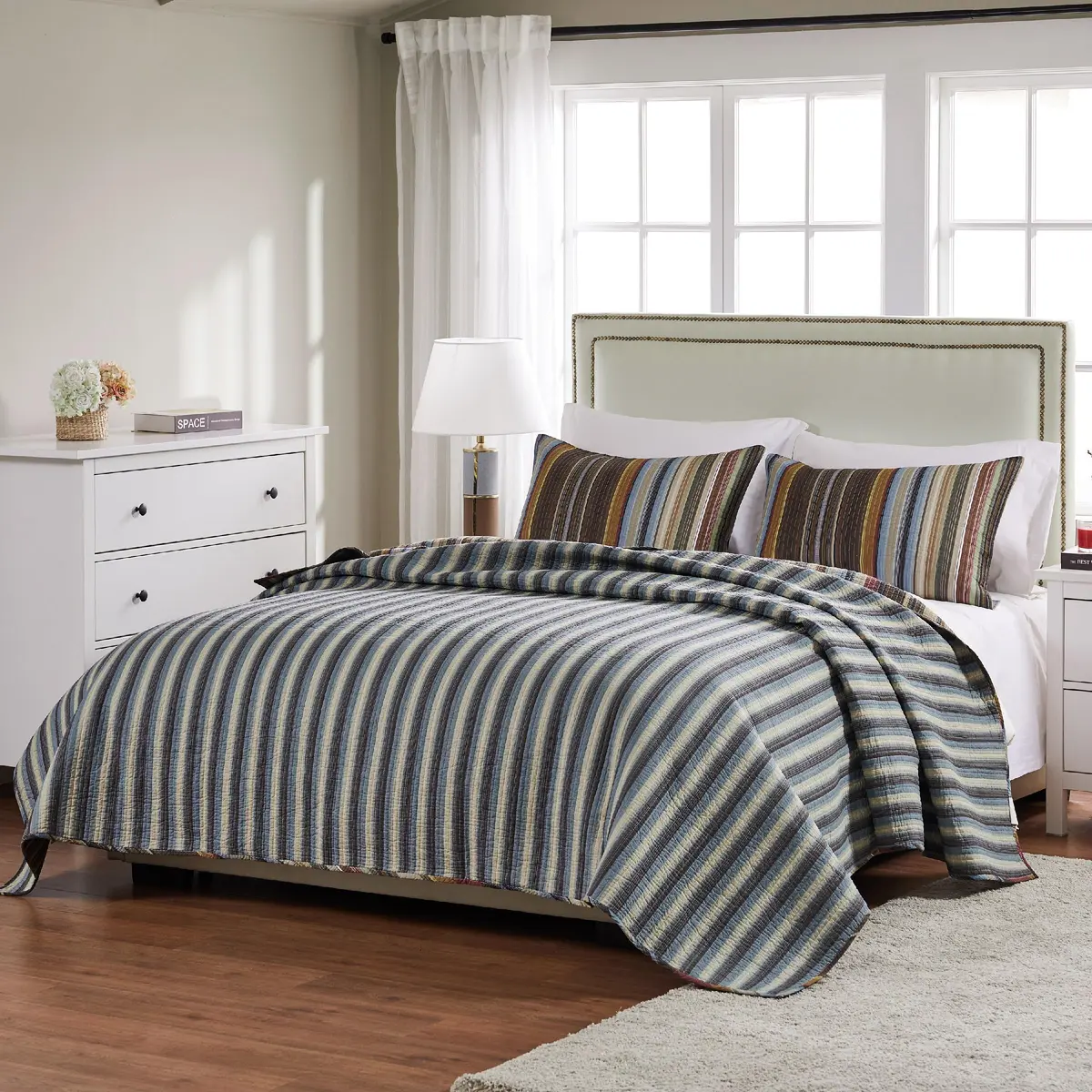 Greenland Home Fashions Durango Quilt Set Full/Queen | Rustic Earth Tones, 100% Cotton, Oversized - view 2