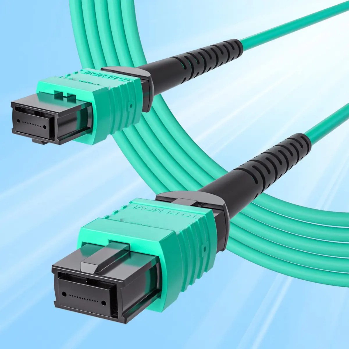 10Gtek MPO to MPO OM3 Fiber Patch Cable 1m (3.3ft) | 8-Core Multimode Jumper for QSFP+ Transceivers - main product image