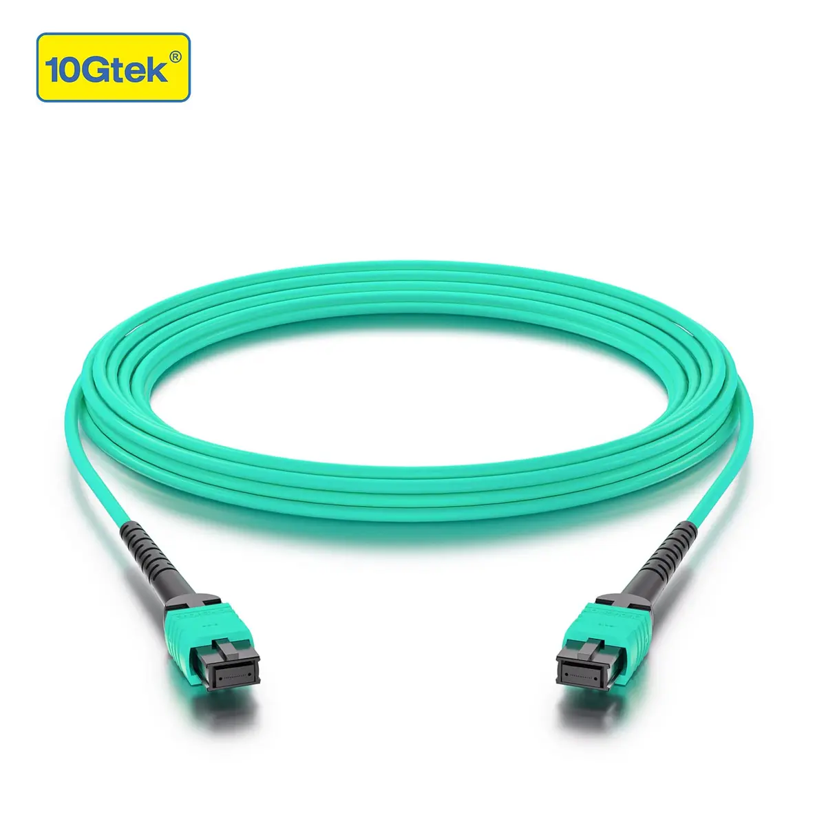 10Gtek MPO to MPO OM3 Fiber Patch Cable 1m (3.3ft) | 8-Core Multimode Jumper for QSFP+ Transceivers - view 2