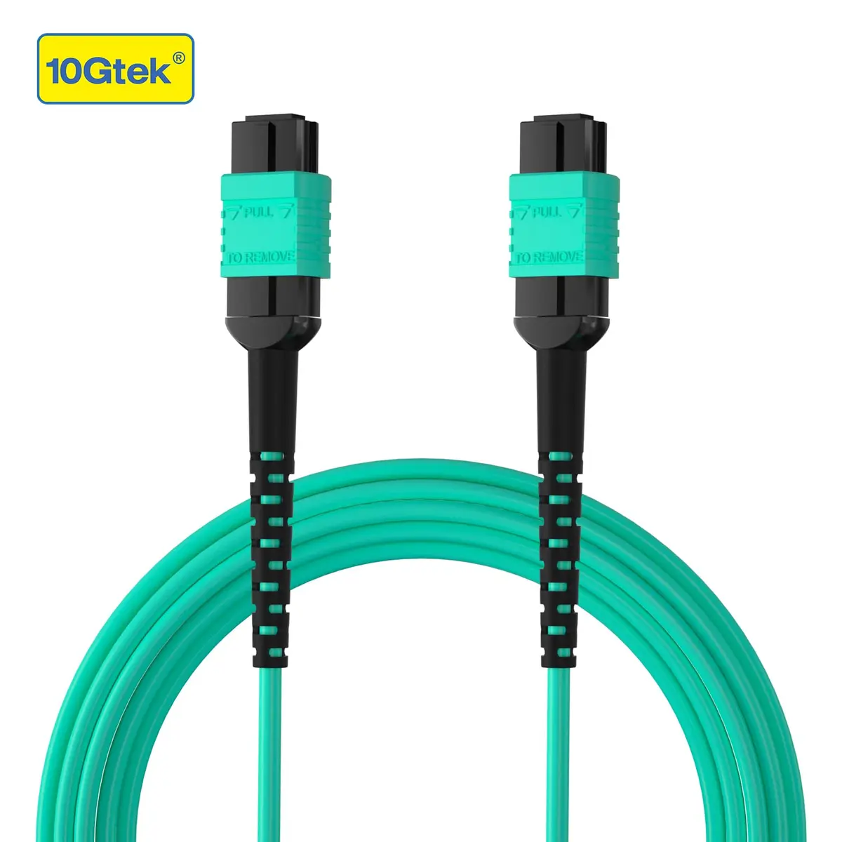 10Gtek Fiber Patch Cable MPO to MPO OM3 3m | Multimode 8-core Fiber Jumper for QSFP+Transceivers - view 2