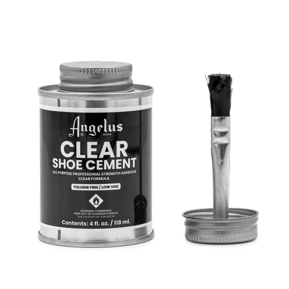 Angelus Clear Shoe Cement 4 oz (118ml) | Professional-Strength Waterproof Glue for Leather, Vinyl & Fabric Repairs - main product image