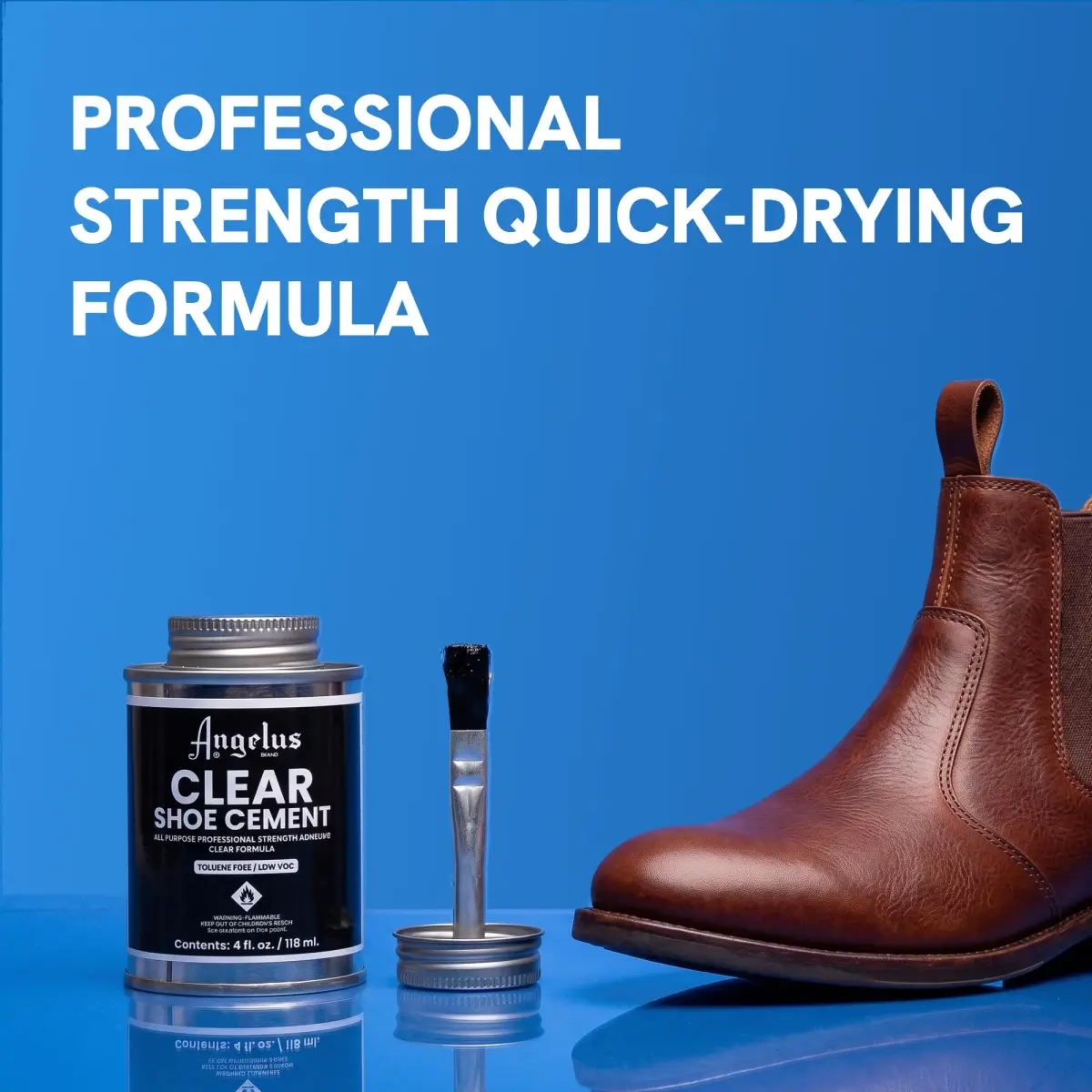 Angelus Clear Shoe Cement 4 oz (118ml) | Professional-Strength Waterproof Glue for Leather, Vinyl & Fabric Repairs - view 2