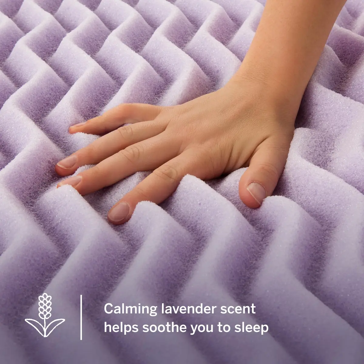 LUCID 2 Inch Lavender Memory Foam Topper | 5 Zones, Plush, Twin Size - view 3