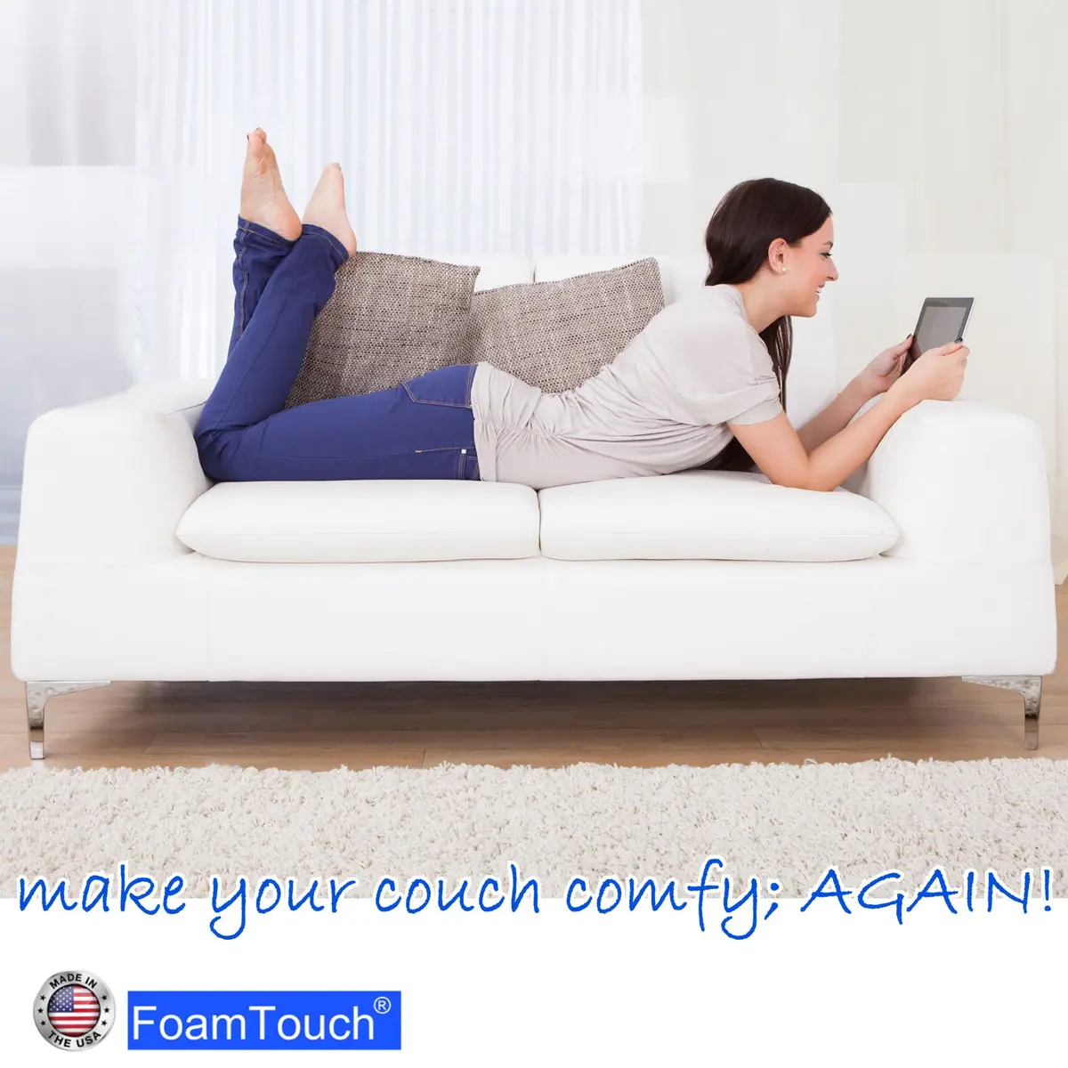 FoamTouch 5x24x24HDF Upholstery Foam Cushion High Density | Heavy Traffic Support - view 5