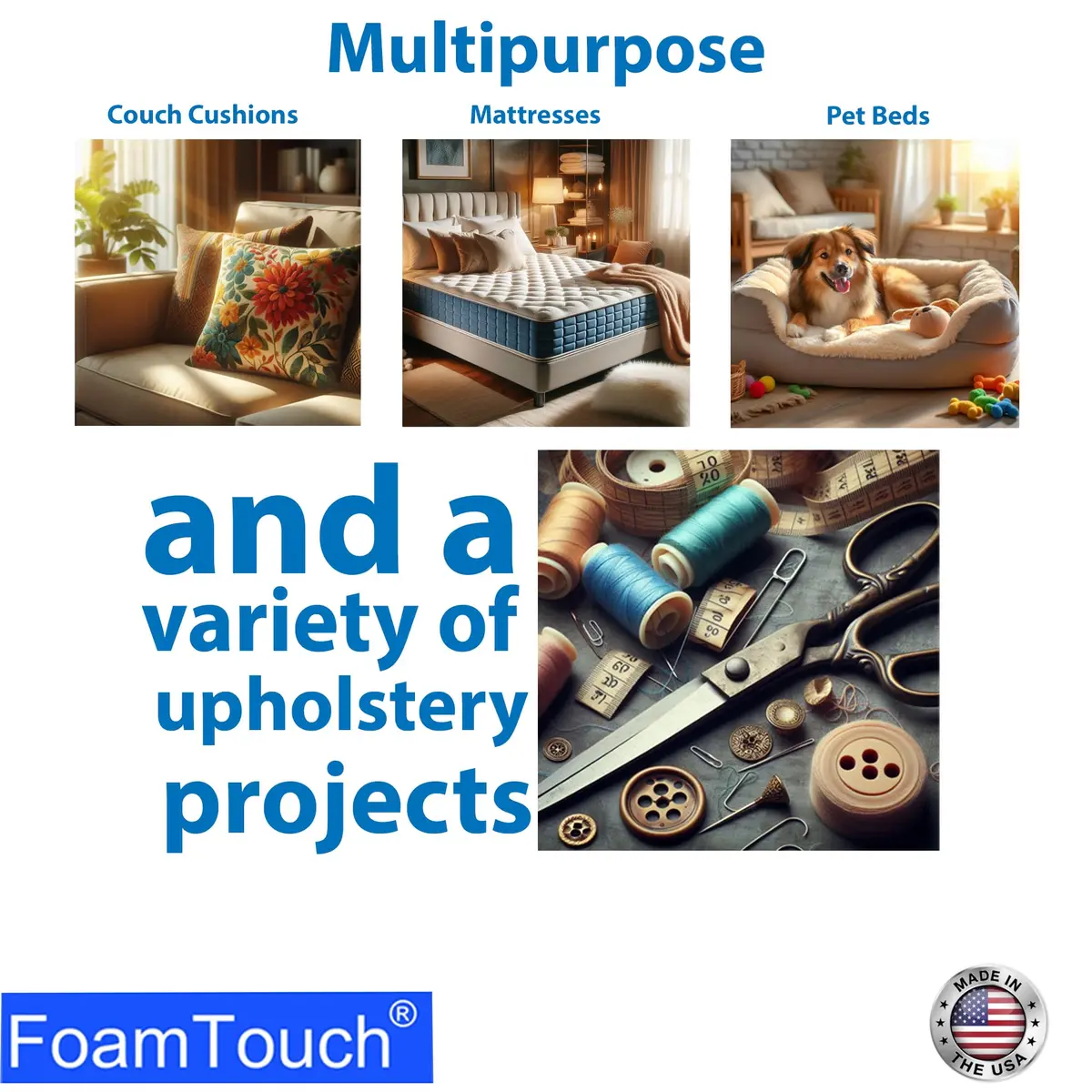FoamTouch 5x24x24HDF Upholstery Foam Cushion High Density | Heavy Traffic Support - view 7