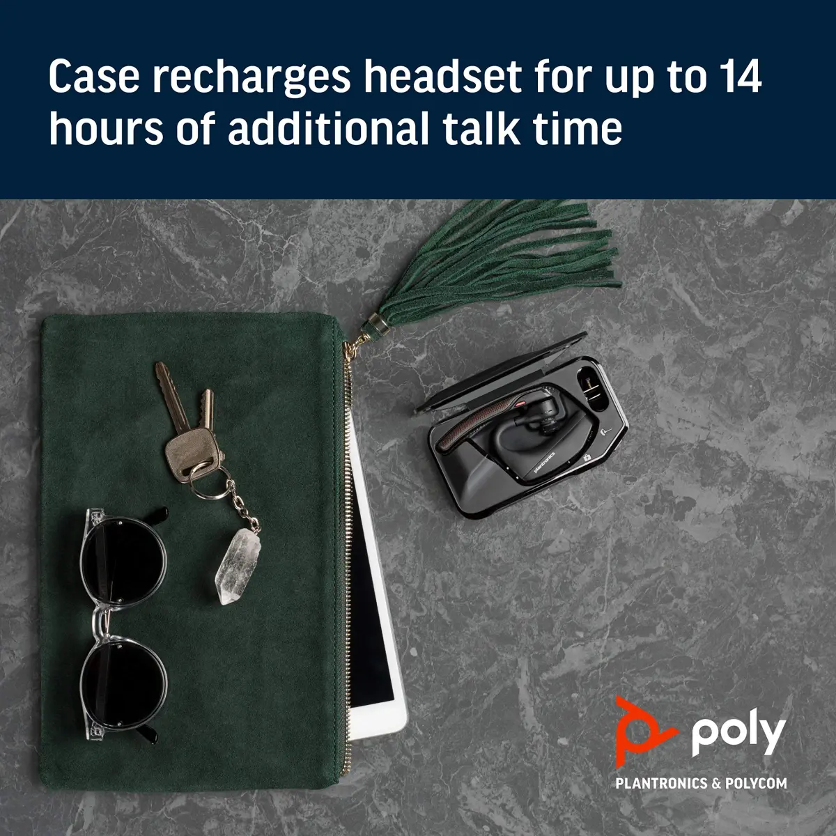 PLT Voyager 5200 Charge Case with Docking Stand | Extended 14-Hour Power for Bluetooth Headsets - view 4