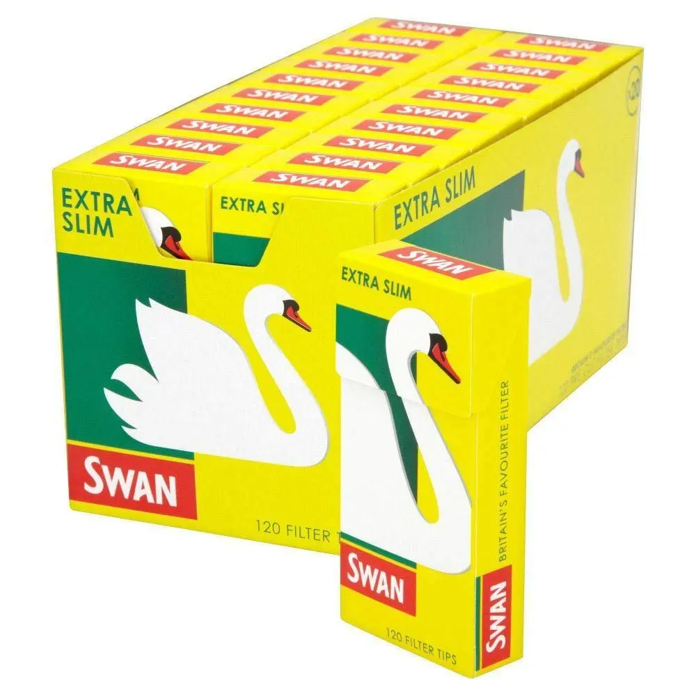 Swan Extra Slim Filter Tips Full Box 120 Tips per Pack | Plant-Based Tobacco Accessory - main product image