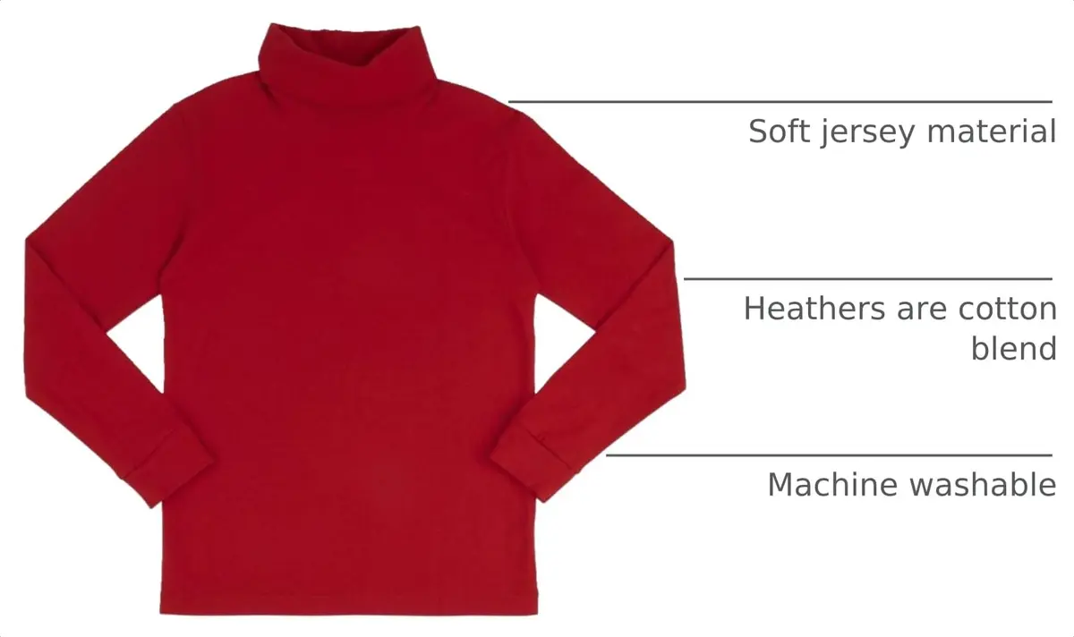 French Toast Boys Turtleneck T Shirt, Red, 2T | Soft Cotton, No Closure, Machine Washable - view 2