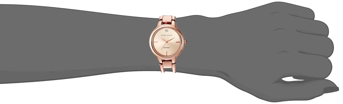 Anne Klein Women's AK/2626RGRG Rose Gold-Tone Open Bangle Watch with Diamond Accent | 30mm Case - view 4