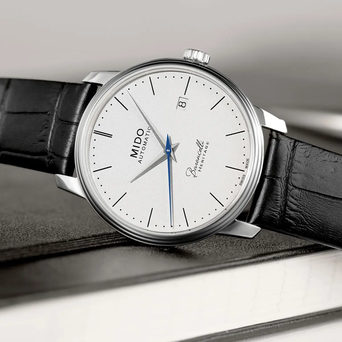 MIDO Baroncelli Heritage Gent Swiss Automatic Watch 39mm | Elegant White Dial, See-Through Case Back - view 3