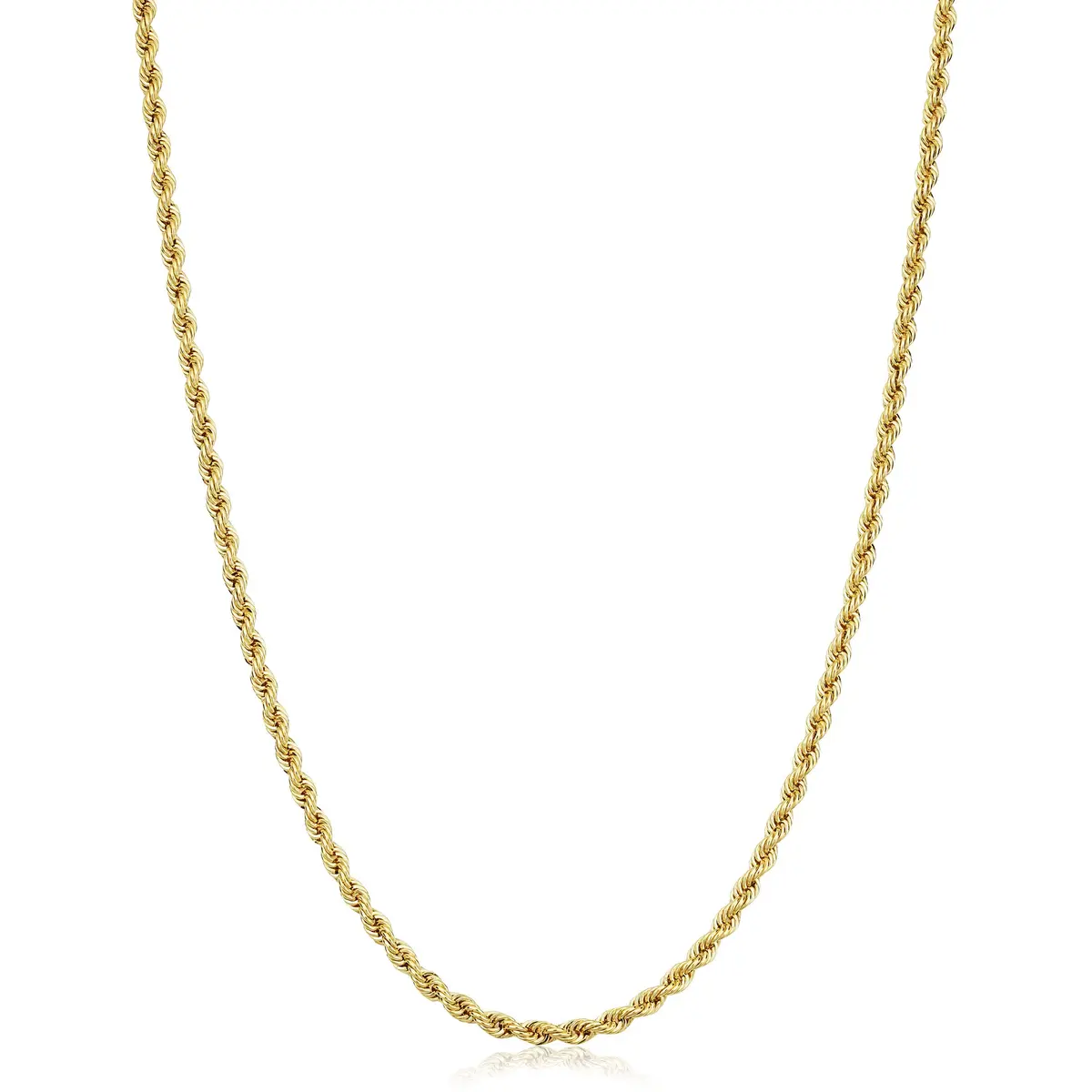 Kooljewelry Solid 14k Yellow Gold Filled Rope Chain Necklace for Women & Men, 30 inches - main product image