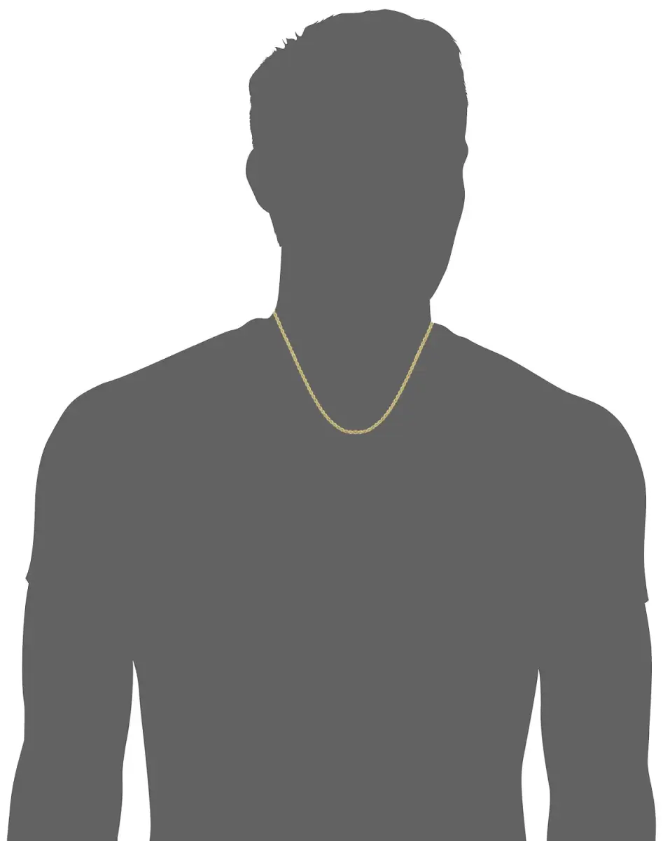 Kooljewelry 14k Gold Filled Rope Chain Necklace 40.64cm (16 inch) | Timeless Unisex Adult Style - view 6