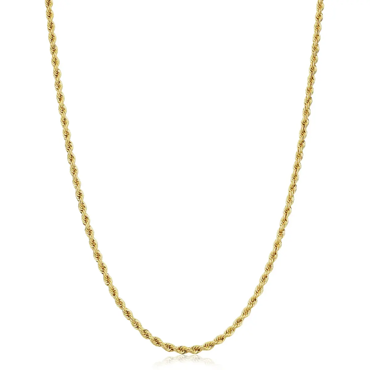 Kooljewelry 14k Gold Filled Rope Chain Necklace 40.64cm (16 inch) | Timeless Unisex Adult Style - main product image