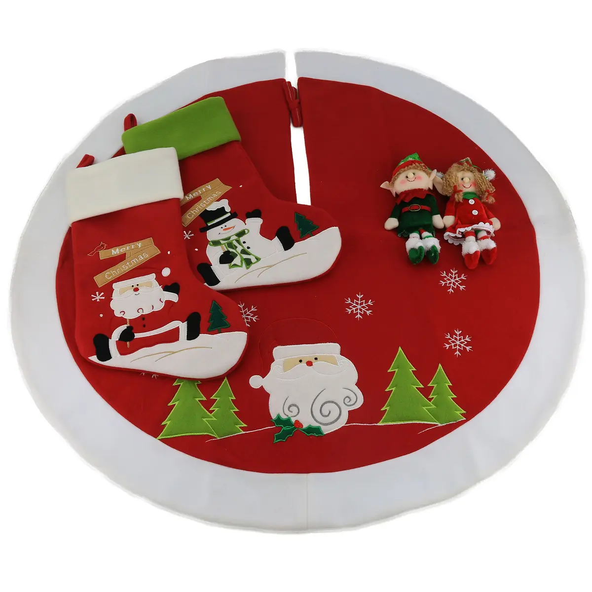 WEWILL Classic Christmas Stockings Set of 2 Santa, Snowman 43cm (17 Inch) | Festive Holiday Decor - view 6