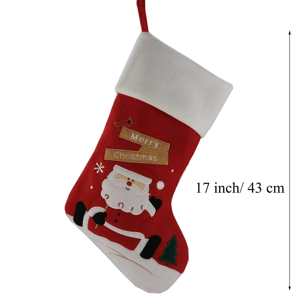 WEWILL Classic Christmas Stockings Set of 2 Santa, Snowman 43cm (17 Inch) | Festive Holiday Decor - view 2