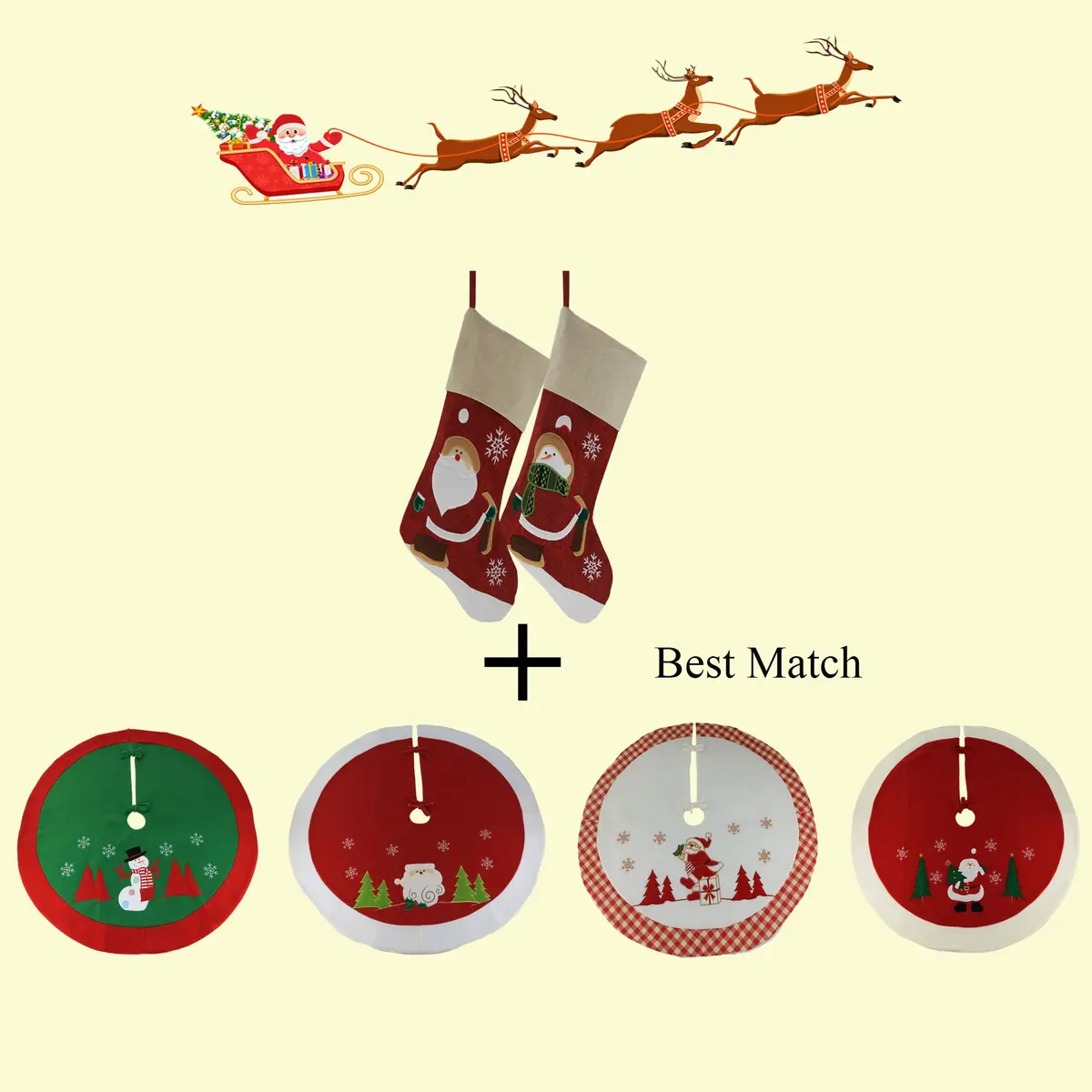 WEWILL Classic Christmas Stockings Set of 2 Santa, Snowman 17-Inch (Style 3) | Festive Holiday Decor - view 5