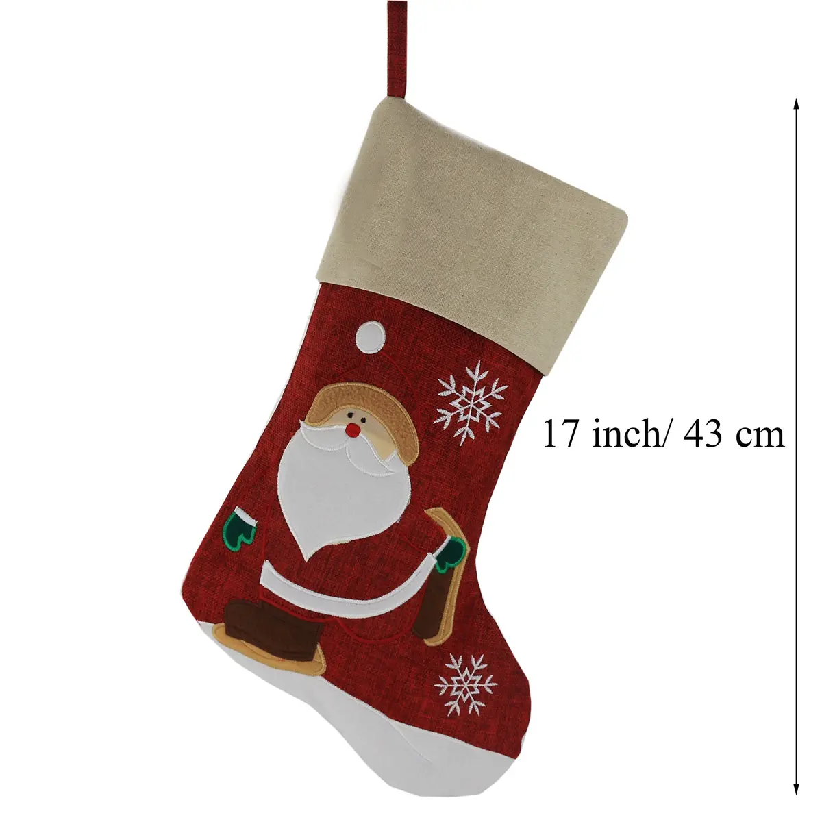 WEWILL Classic Christmas Stockings Set of 2 Santa, Snowman 17-Inch (Style 3) | Festive Holiday Decor - view 2