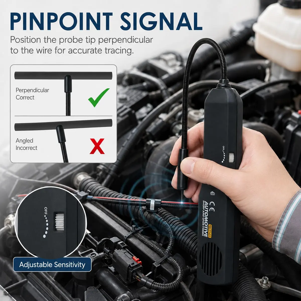 TEKCOPLUS Automotive Circuit Tester 6-42V | Wire & Fault Locator with Flexible Probe (7") - view 6