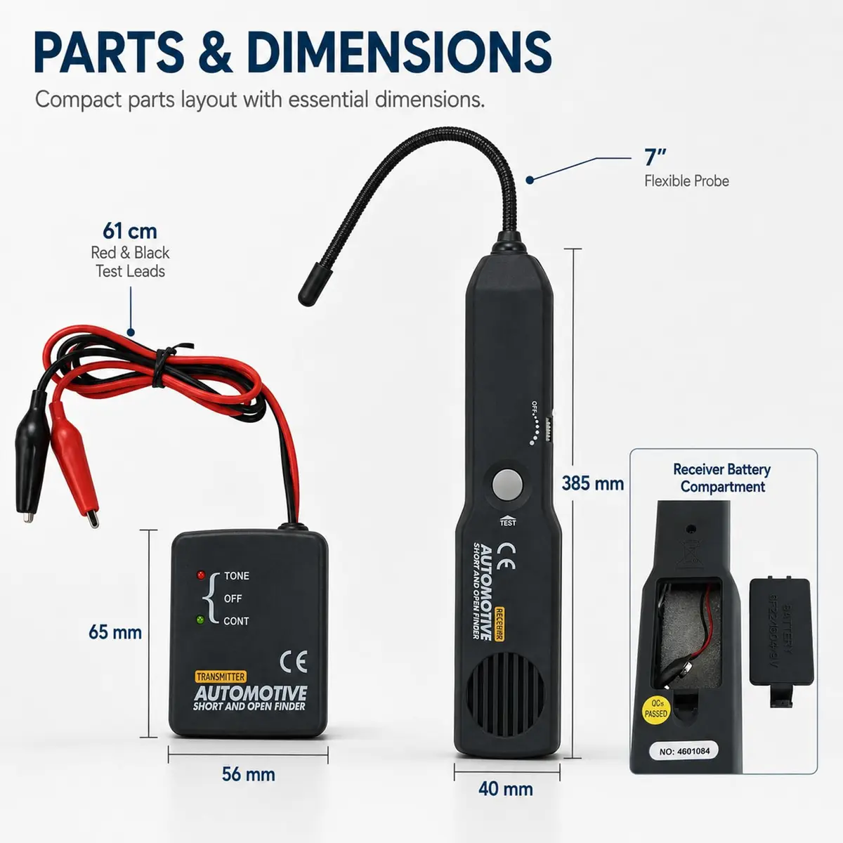 TEKCOPLUS Automotive Circuit Tester 6-42V | Wire & Fault Locator with Flexible Probe (7") - view 8