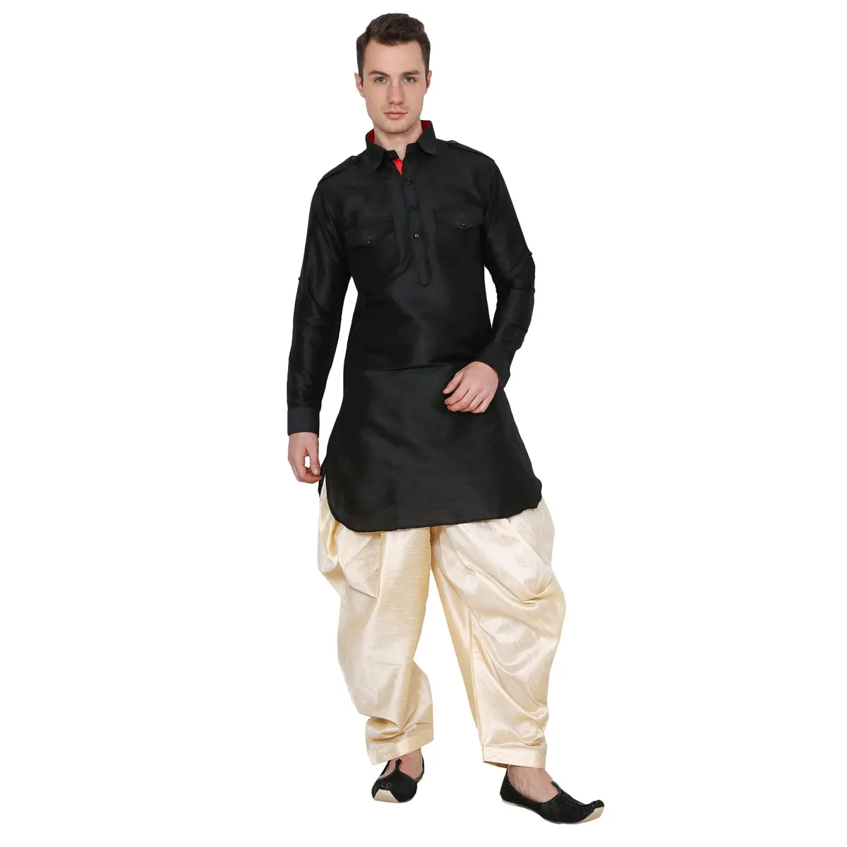 Royal Kurta Men's Silk Blend Patiala Salwar Alladin Pant's Gold 499g (0.53lb) - view 2