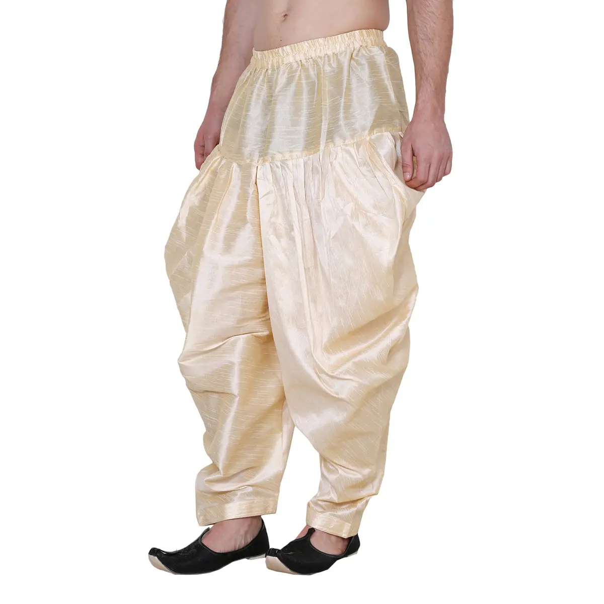 Royal Kurta Men's Silk Blend Patiala Salwar Alladin Pant's Gold 499g (0.53lb) - view 3
