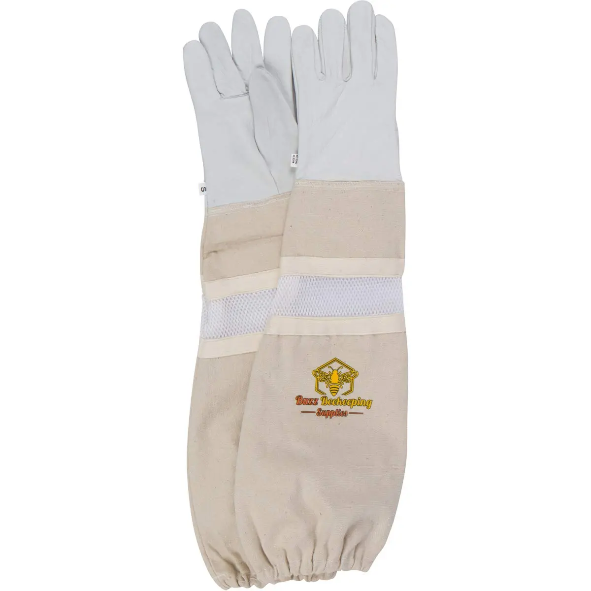 Buzz Beekeeping Supplies Medium Ventilated Bee Gloves - Cow Leather & Heavy-Duty Canvas, Elastic Cuffs | Sting Proof, Long Sleeves - view 8