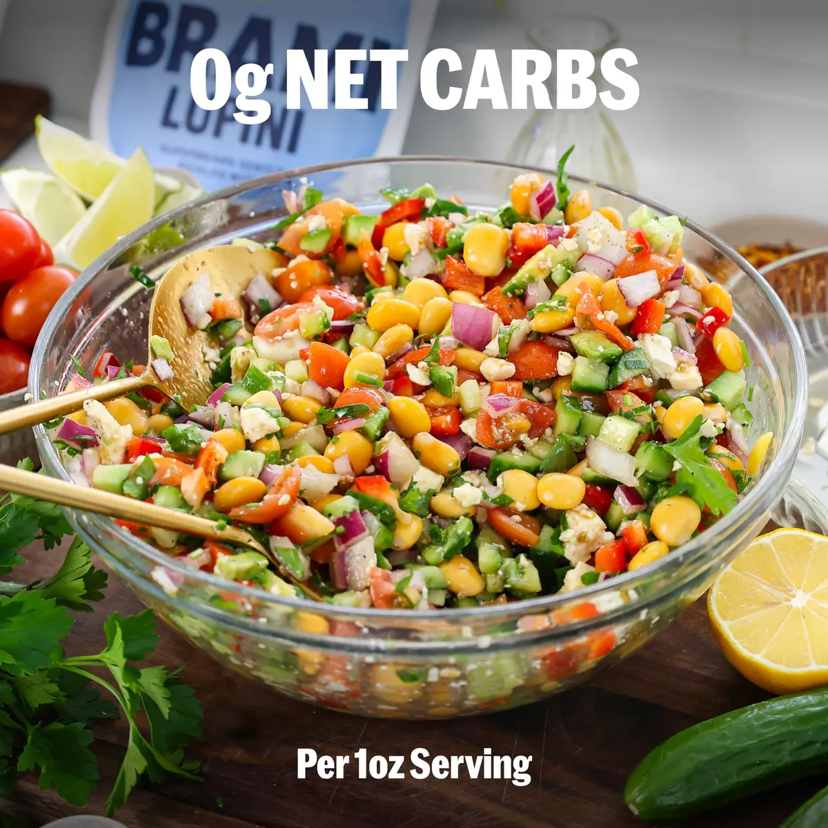 BRAMI Lupini Beans Snacks, Garlic & Rosemary | 7g Plant Protein, 0g Net Carbs, Vegan, Mediterranean Diet - view 5