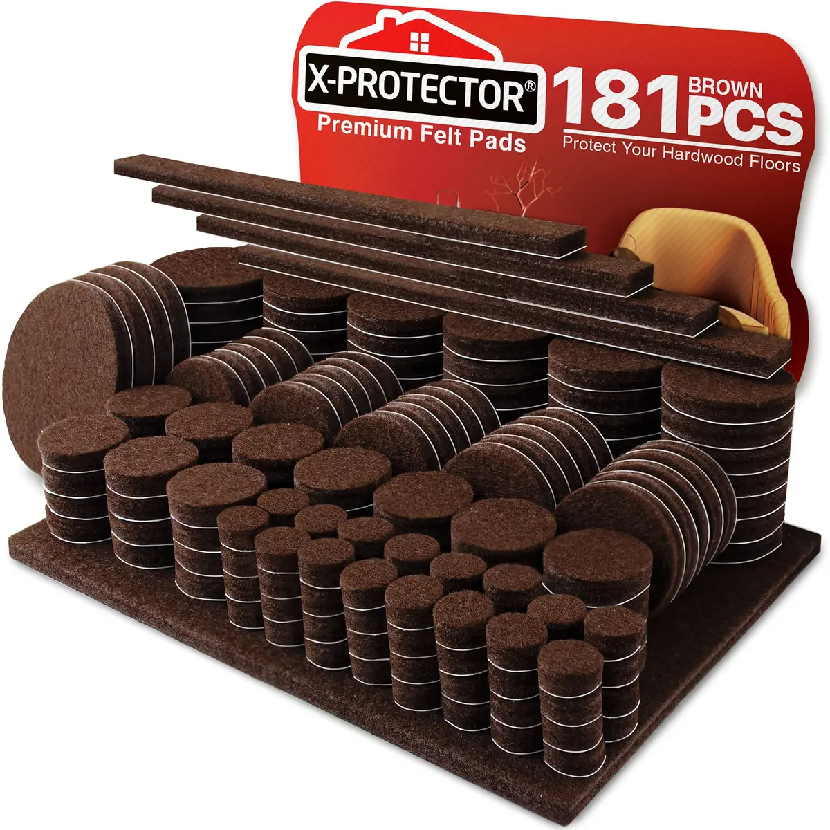 Felt Furniture Pads X-PROTECTOR 181 PCS Premium Furniture Pads - Felt Pads - main product image