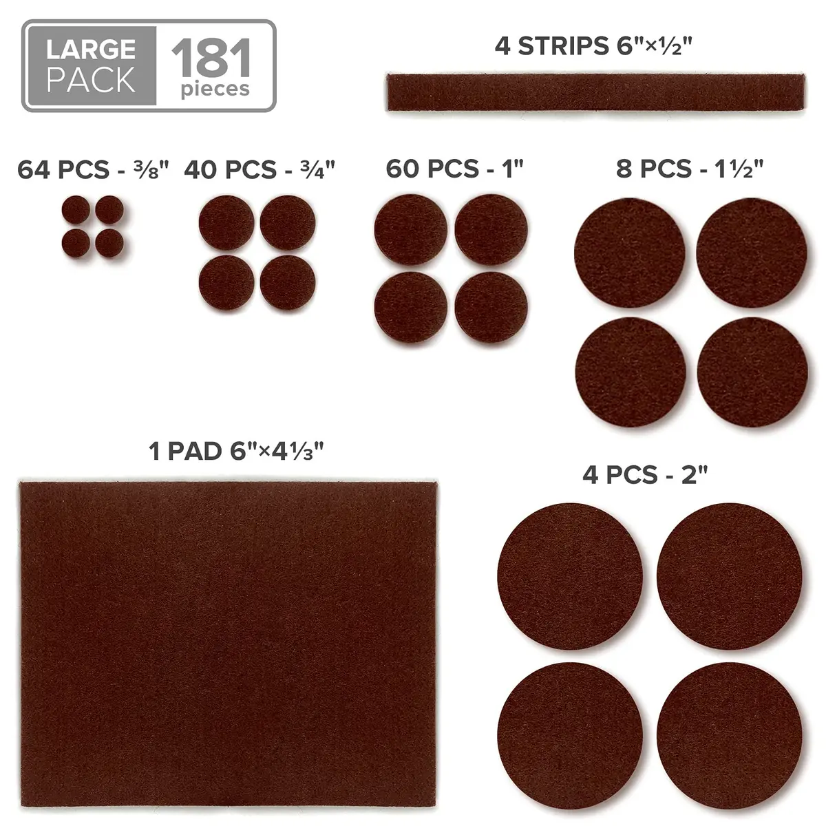 X-Protector 181 PCS Premium Felt Furniture Pads | Heavy Duty Furniture Sliders for Hardwood & Laminate Floors - view 5