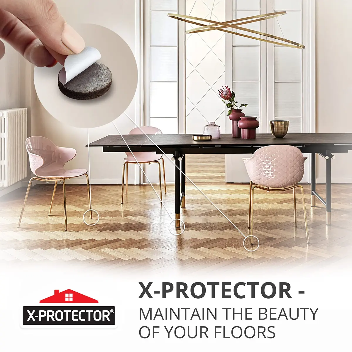 X-Protector 181 PCS Premium Felt Furniture Pads | Heavy Duty Furniture Sliders for Hardwood & Laminate Floors - view 6