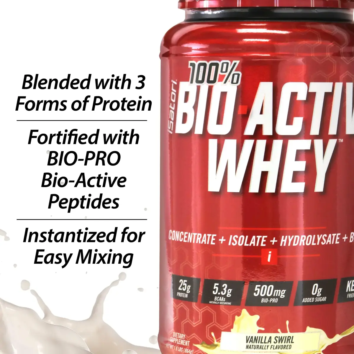 iSatori 100% Bio-Active Whey Protein Vanilla Flavor | 26 Servings, 25g Protein, Fast Recovery - view 6