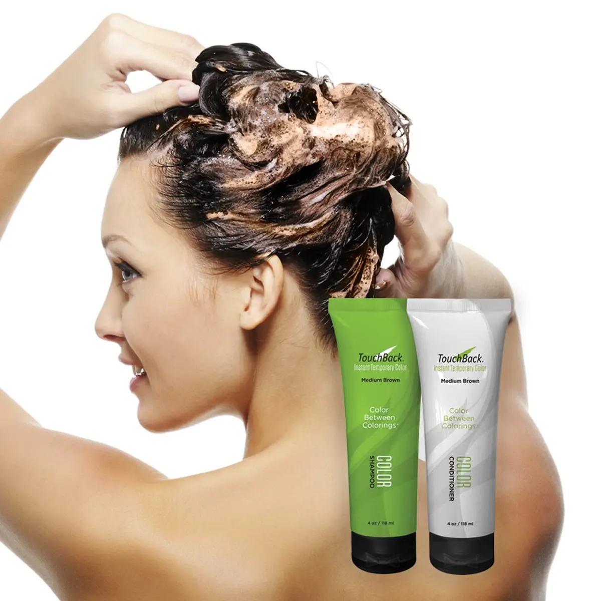 TouchBack Color Shampoo and Conditioner Set (Medium Brown) | Temporary Hair Color & Shine - view 5
