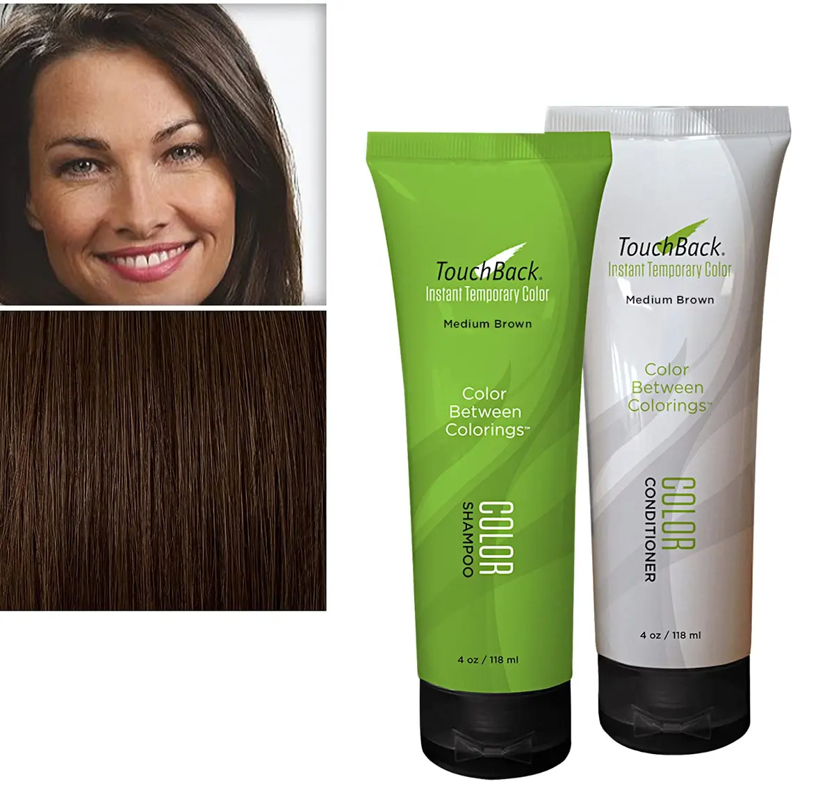 TouchBack Color Shampoo and Conditioner Set (Medium Brown) | Temporary Hair Color & Shine - view 2