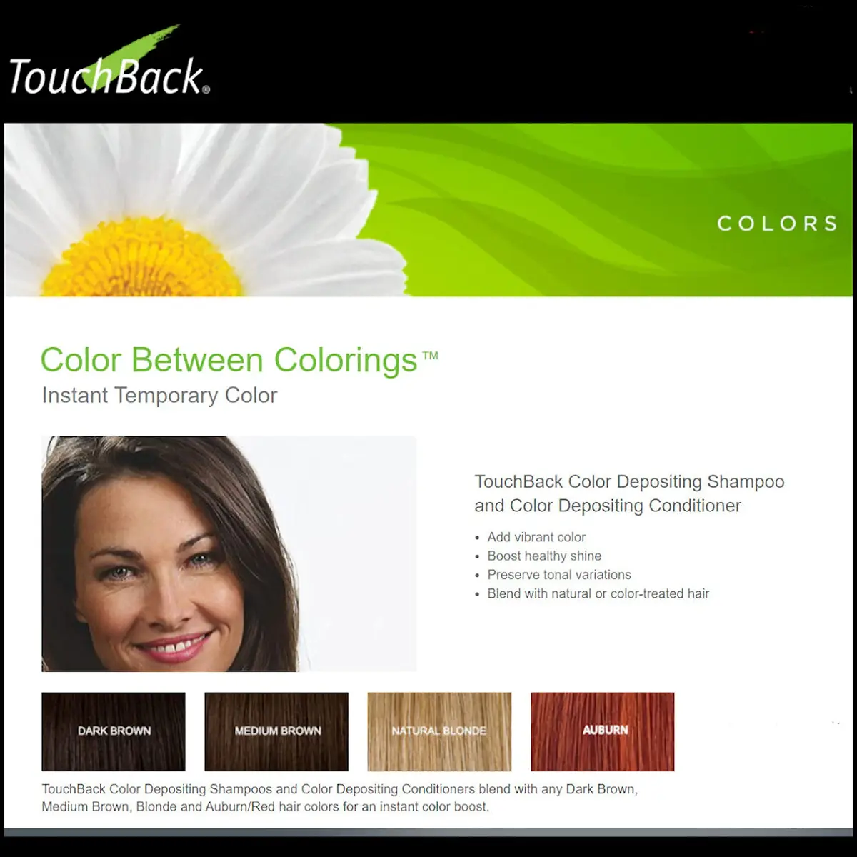 TouchBack Color Shampoo and Conditioner Set (Medium Brown) | Temporary Hair Color & Shine - view 3