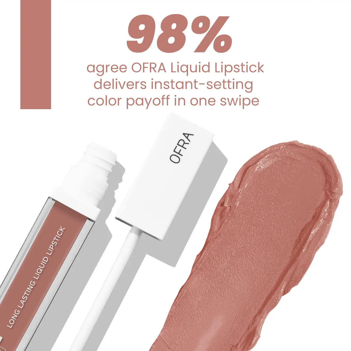 Ofra Matte Liquid Lipstick 0.21 Fl Oz | Deep Burgundy Longwear Transfer-Resistant Lip Color - view 4