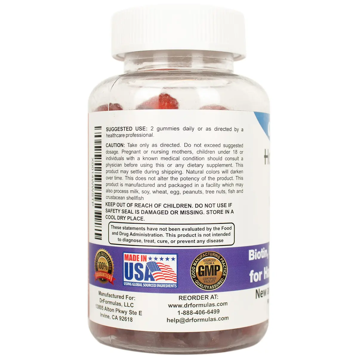 DrFormulas Hair Skin Nails Gummies with Biotin 90 Count | Supports Hair Growth & Strength for Men & Women - view 3