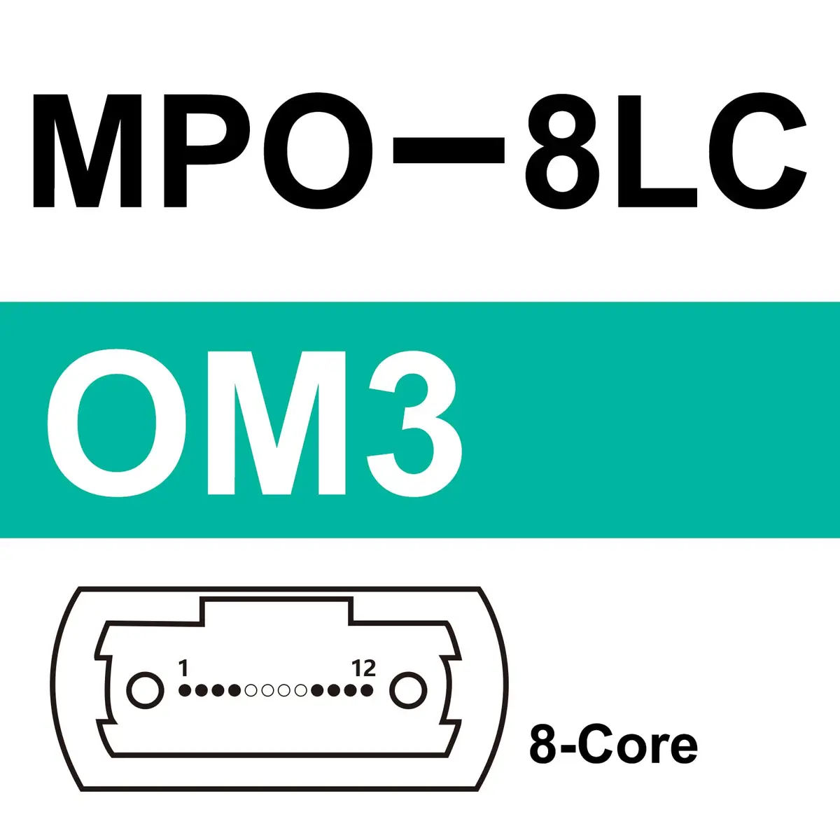10Gtek Fiber Optic Cable Patch Cord MPO to 8xLC Fanout 1m | OM3 MMF 8-core Application for QSFP+ Transceivers - view 6