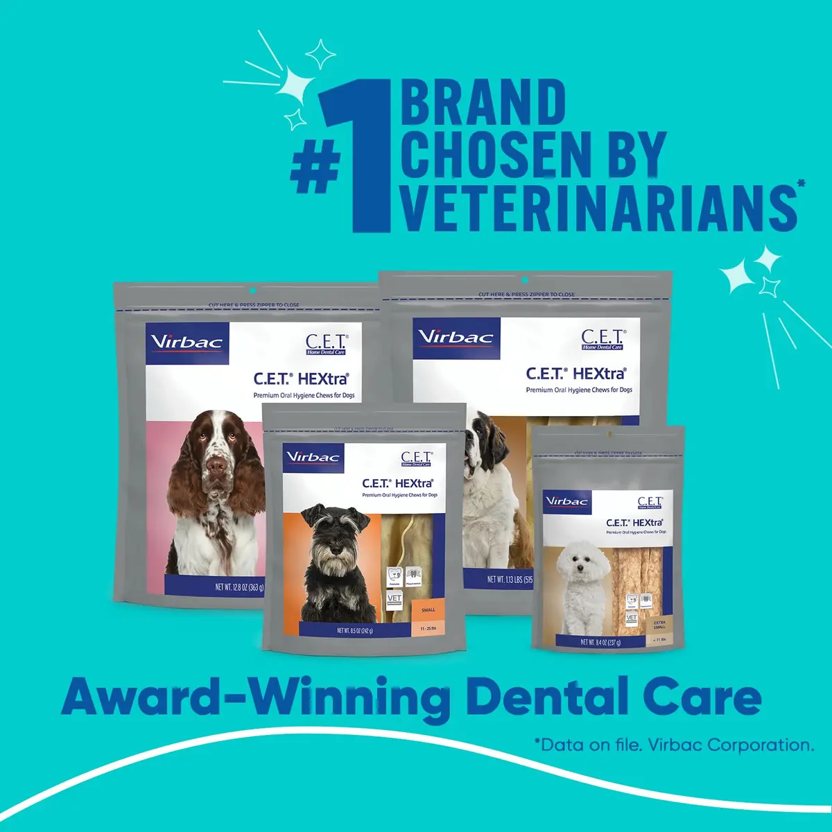 Virbac C.E.T. Hextra Premium Oral Hygiene Chews for Small Dogs (11-25 lbs) | Veterinarian-Trusted Dental Care - view 4