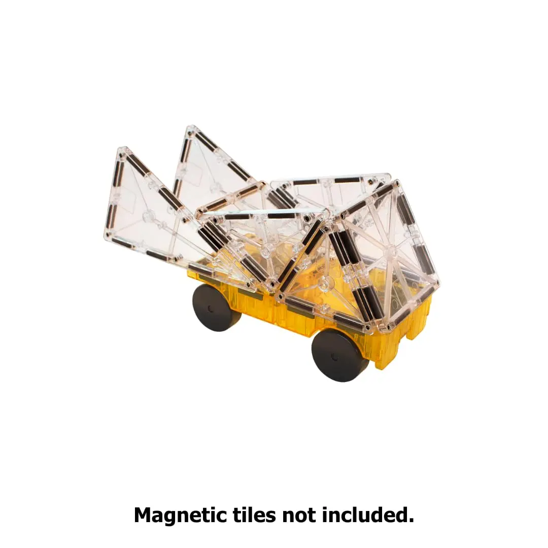 MAGNA-TILES Cars – Green & Yellow 2-Piece Magnetic Construction Set | Magnetic Building Toy for Kids 3+ - view 2