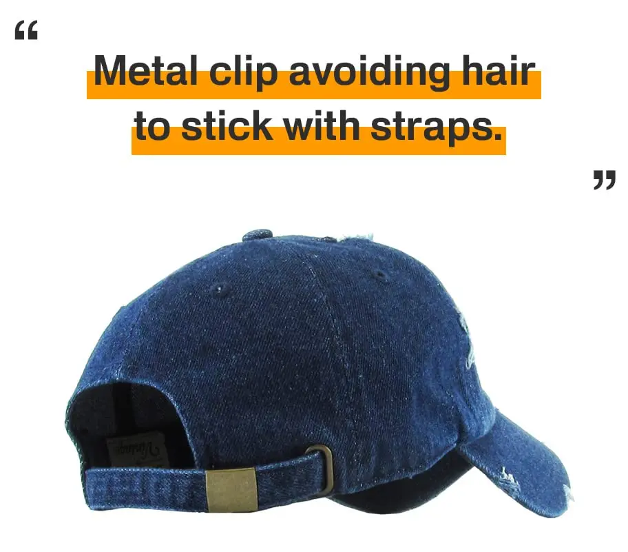 KBETHOS KBE-VINTAGE DDM Washed Cotton Baseball Cap, Dark Denim | Adjustable Low Profile Dad Hat - view 8