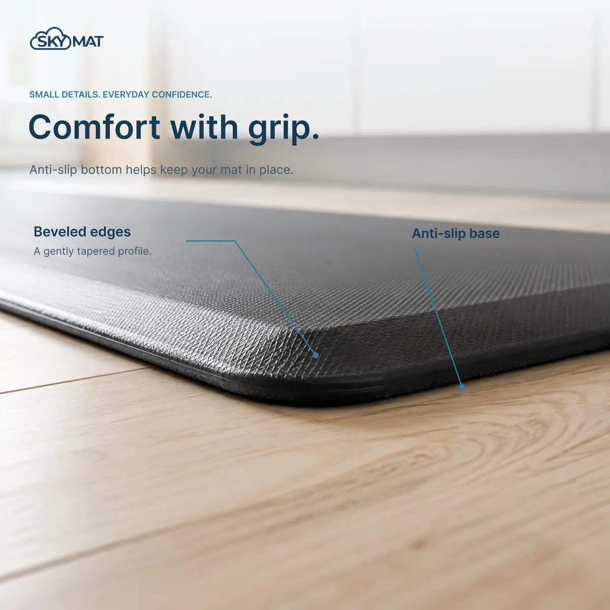 Sky Solutions Anti Fatigue Kitchen Mat 51cm x 82cm (20in x 32in) | Comfort Floor Mat for Standing - view 6