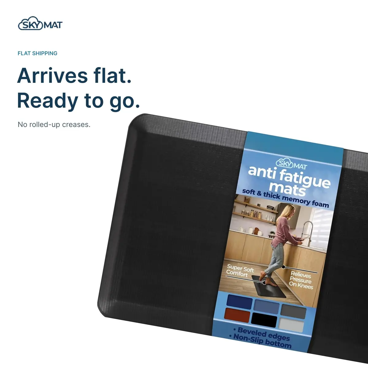 Sky Solutions Anti Fatigue Kitchen Mat 51cm x 82cm (20in x 32in) | Comfort Floor Mat for Standing - view 9