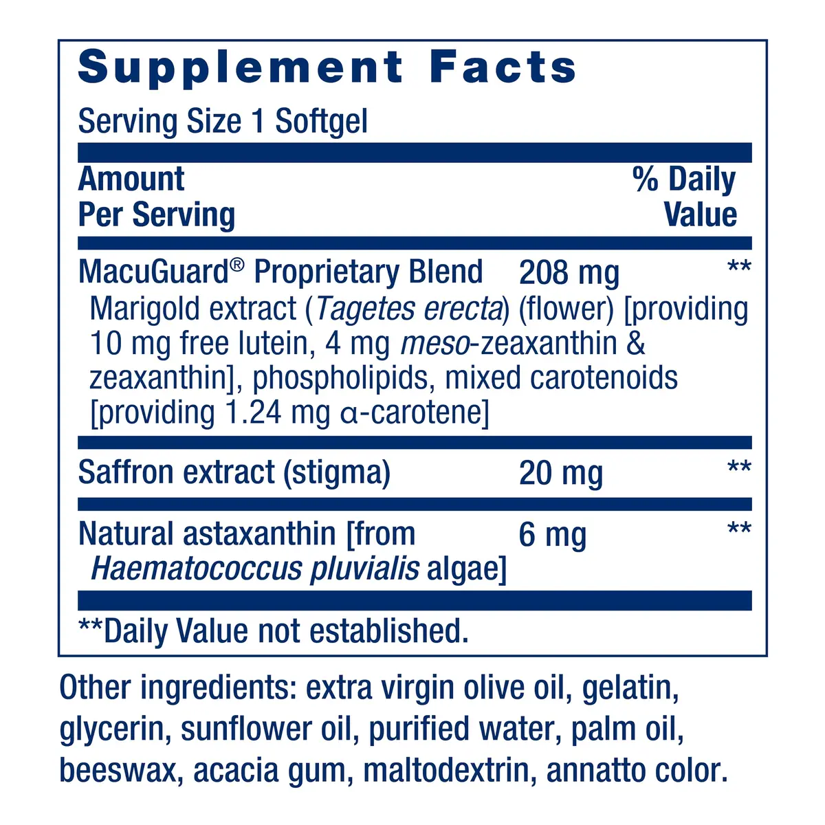 Life Extension MacuGuard Ocular Support with Saffron and Astaxanthin Softgels 60 Count | Supports Healthy Vision with Lutein & Zeaxanthin - view 2