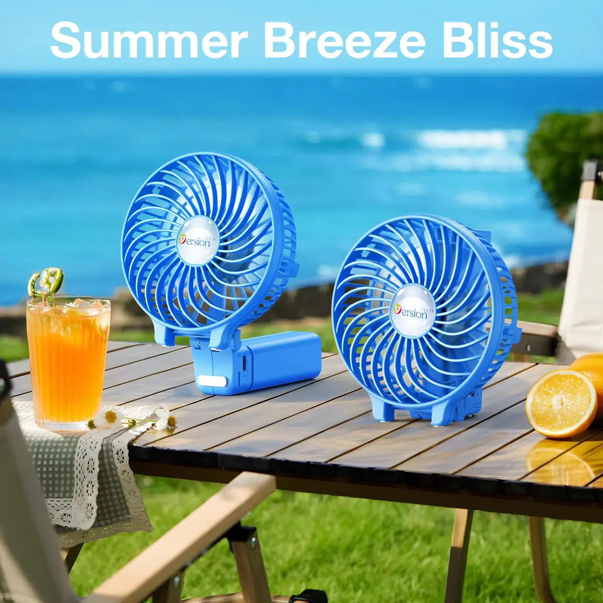 VersionTECH. Portable Handheld Fan with Replaceable Battery | 10cm Fan Diameter (3.94 Inch), 20cm Height (7.87 Inch) | USB Rechargeable - view 7